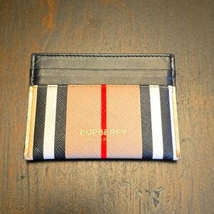 Burberry Sandon Canvas Leather Luxury Card Holder